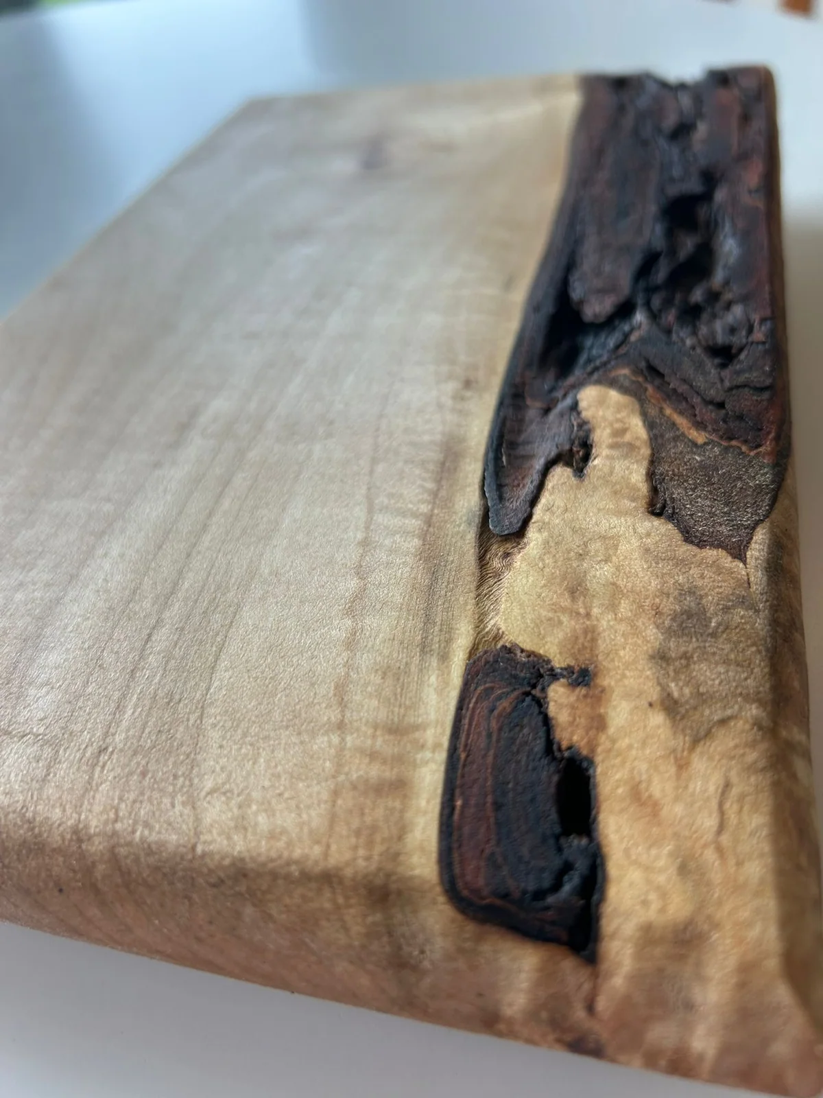 Detail of natural-edge wood